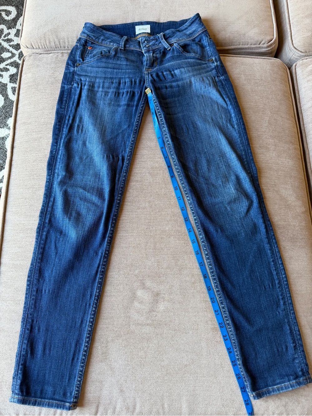 Hudson Jeans Women’s Skinny Ankle Jeans in Dark Blue - Collin Flap size 26
